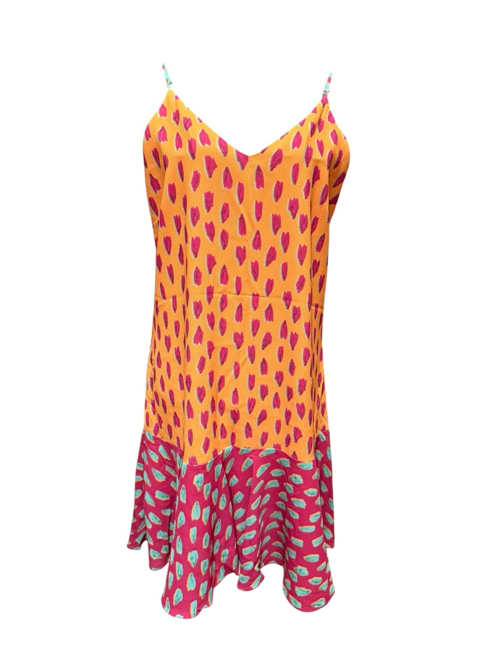 Bright Orange and Pink Spotted Slip Dress